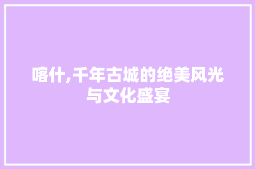 喀什,千年古城的绝美风光与文化盛宴