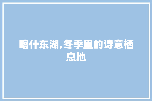 喀什东湖,冬季里的诗意栖息地