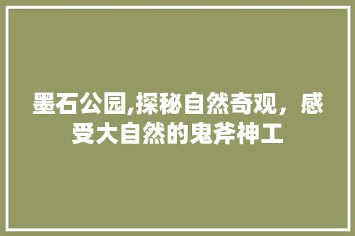 墨石公园,探秘自然奇观，感受大自然的鬼斧神工