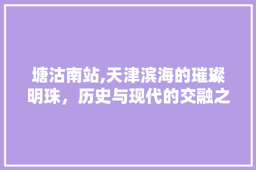 塘沽南站,天津滨海的璀璨明珠，历史与现代的交融之地