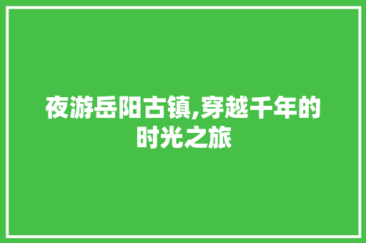 夜游岳阳古镇,穿越千年的时光之旅