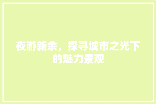 夜游新余，探寻城市之光下的魅力景观