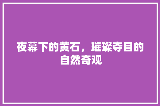 夜幕下的黄石，璀璨夺目的自然奇观  第1张