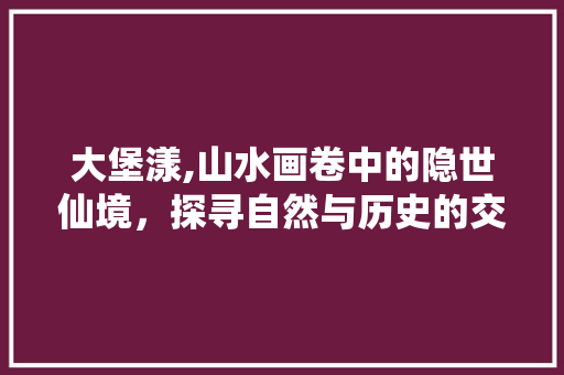 大堡漾,山水画卷中的隐世仙境，探寻自然与历史的交融之地