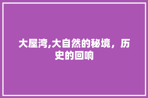 大屋湾,大自然的秘境，历史的回响