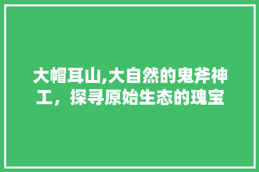 大帽耳山,大自然的鬼斧神工，探寻原始生态的瑰宝