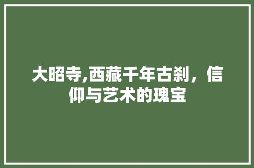 大昭寺,西藏千年古刹，信仰与艺术的瑰宝