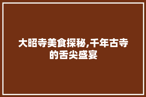 大昭寺美食探秘,千年古寺的舌尖盛宴