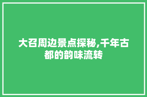 大召周边景点探秘,千年古都的韵味流转