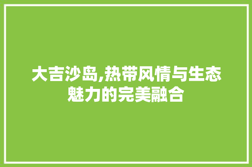 大吉沙岛,热带风情与生态魅力的完美融合