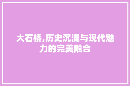 大石桥,历史沉淀与现代魅力的完美融合