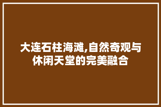 大连石柱海滩,自然奇观与休闲天堂的完美融合