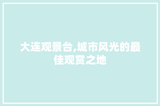 大连观景台,城市风光的最佳观赏之地