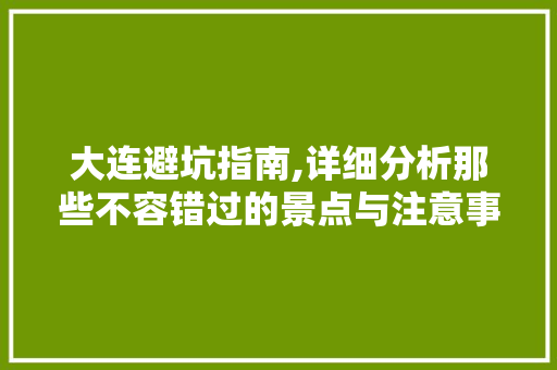 大连避坑指南,详细分析那些不容错过的景点与注意事项