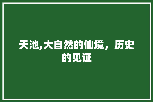 天池,大自然的仙境，历史的见证