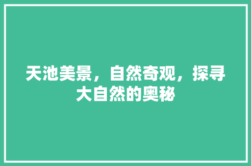 天池美景，自然奇观，探寻大自然的奥秘