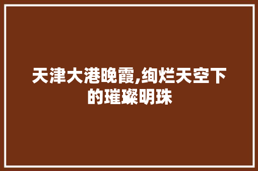 天津大港晚霞,绚烂天空下的璀璨明珠