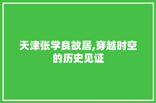 天津张学良故居,穿越时空的历史见证