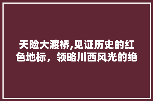 天险大渡桥,见证历史的红色地标，领略川西风光的绝佳去处