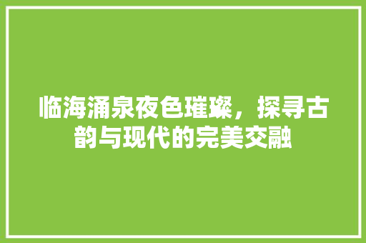 临海涌泉夜色璀璨，探寻古韵与现代的完美交融