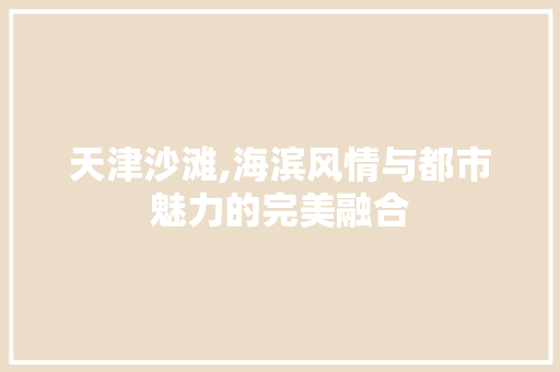 天津沙滩,海滨风情与都市魅力的完美融合