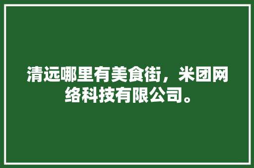 清远哪里有美食街，米团网络科技有限公司。