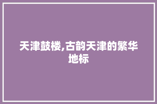 天津鼓楼,古韵天津的繁华地标