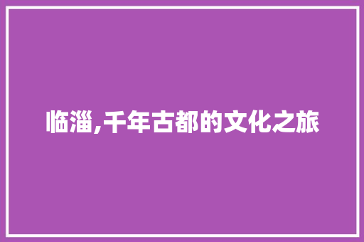 临淄,千年古都的文化之旅