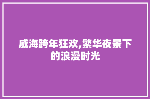 威海跨年狂欢,繁华夜景下的浪漫时光