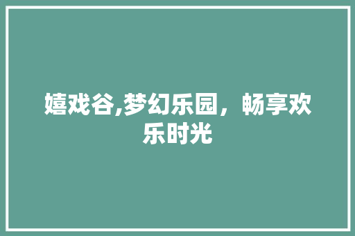 嬉戏谷,梦幻乐园，畅享欢乐时光