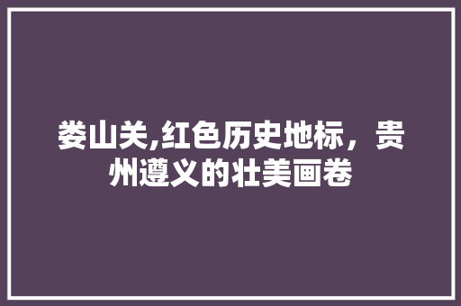 娄山关,红色历史地标，贵州遵义的壮美画卷