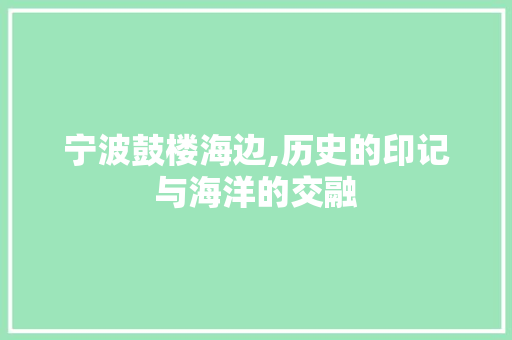 宁波鼓楼海边,历史的印记与海洋的交融