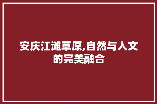 安庆江滩草原,自然与人文的完美融合