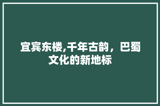 宜宾东楼,千年古韵，巴蜀文化的新地标  第1张