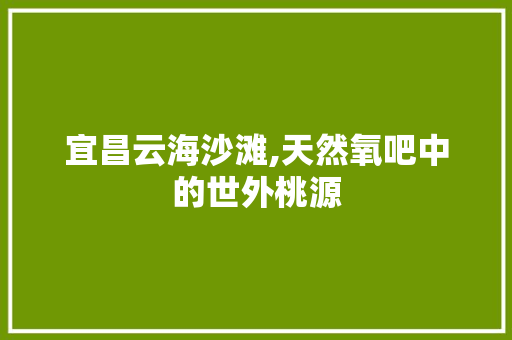 宜昌云海沙滩,天然氧吧中的世外桃源