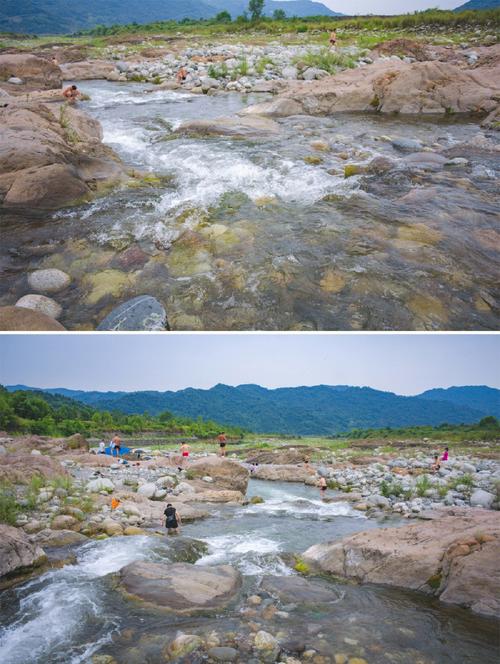 彭州玩水河边,夏日避暑胜地，自然与人文的完美融合