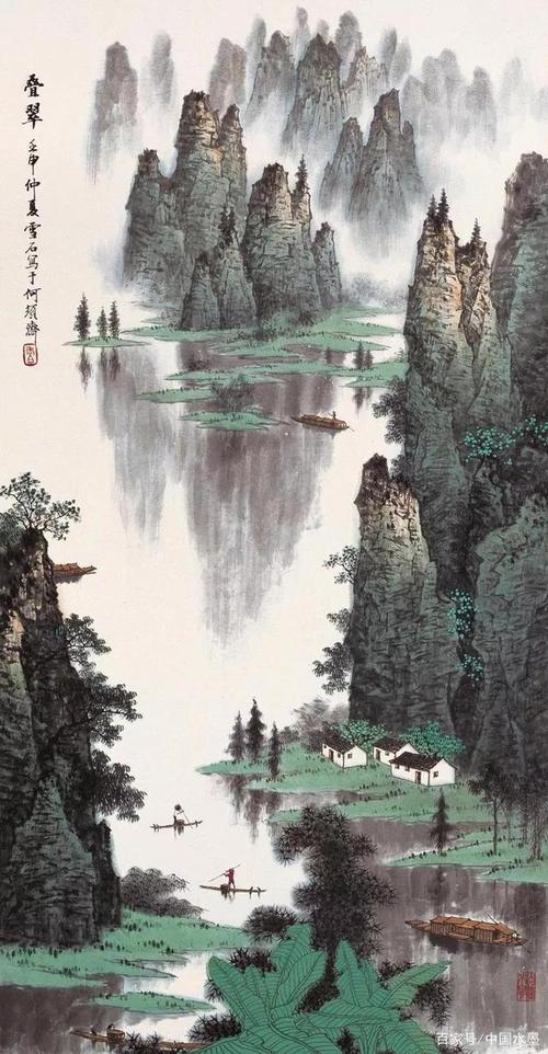 桂林山水甲天下_国画中的桂林景点