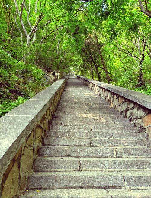 到少林寺旅游必须爬台阶吗，景区台阶。